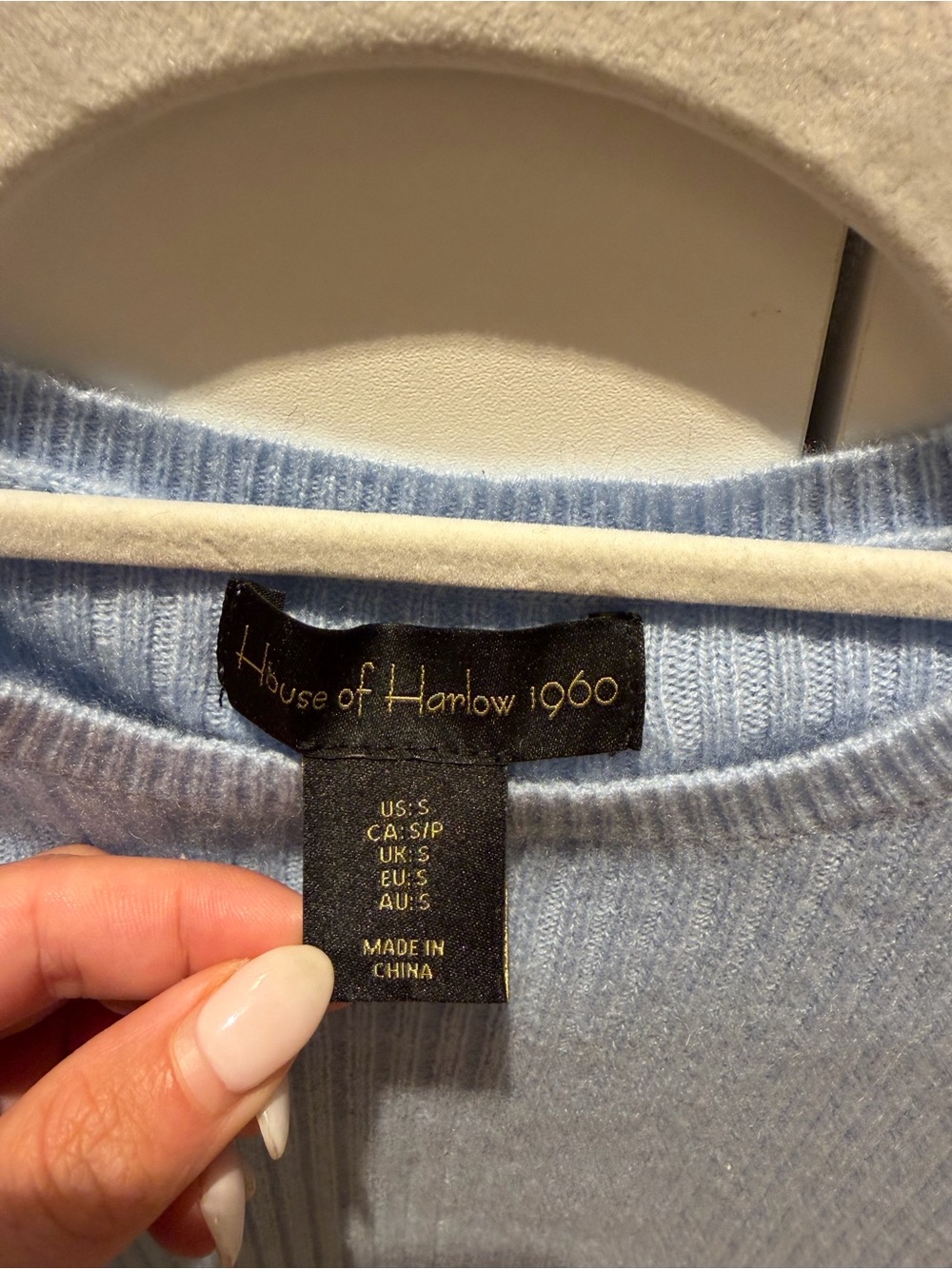 House of Harlow 1960 Light Blue Crew Neck Sweater